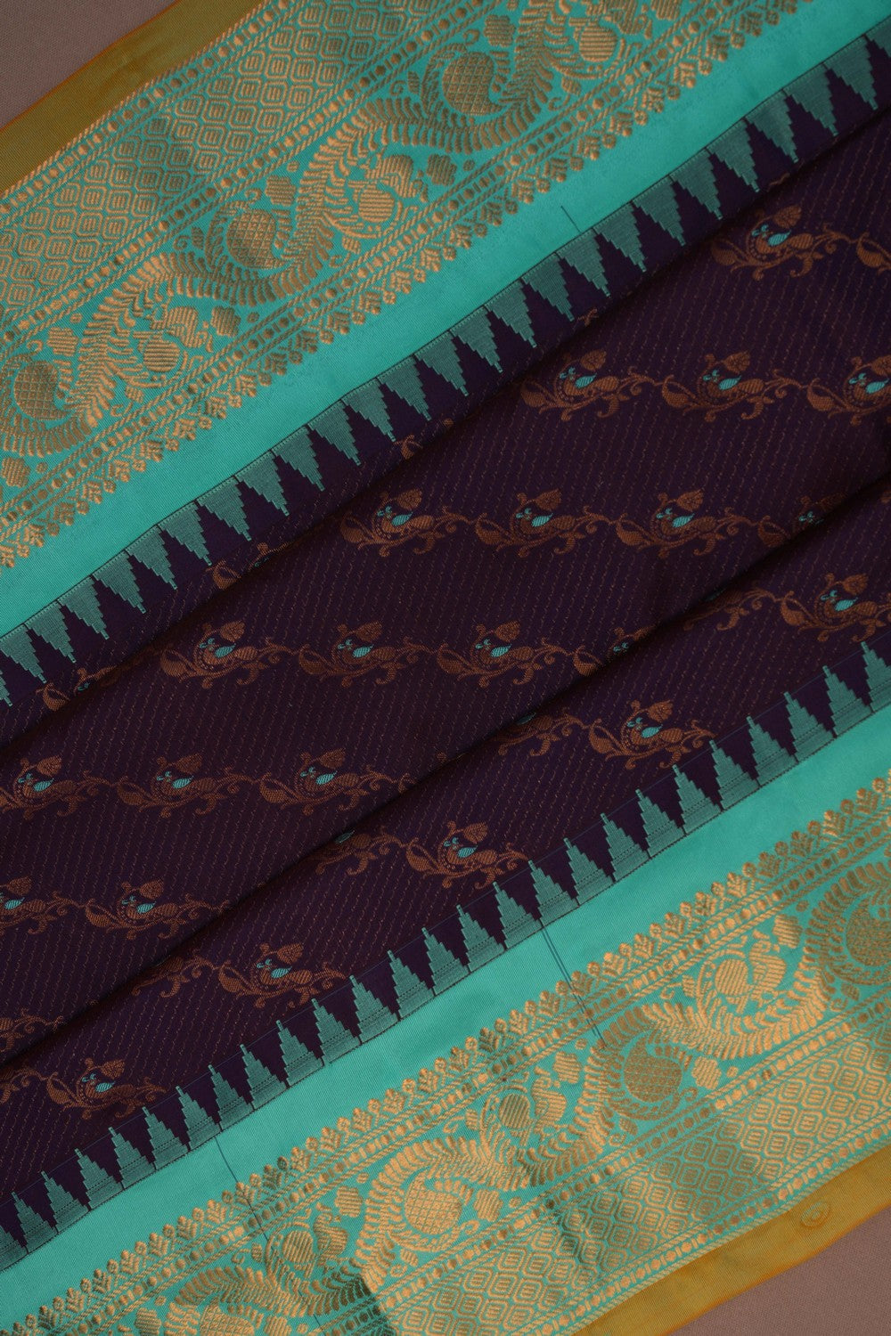 Image of Gadwal Silk Violet Saree